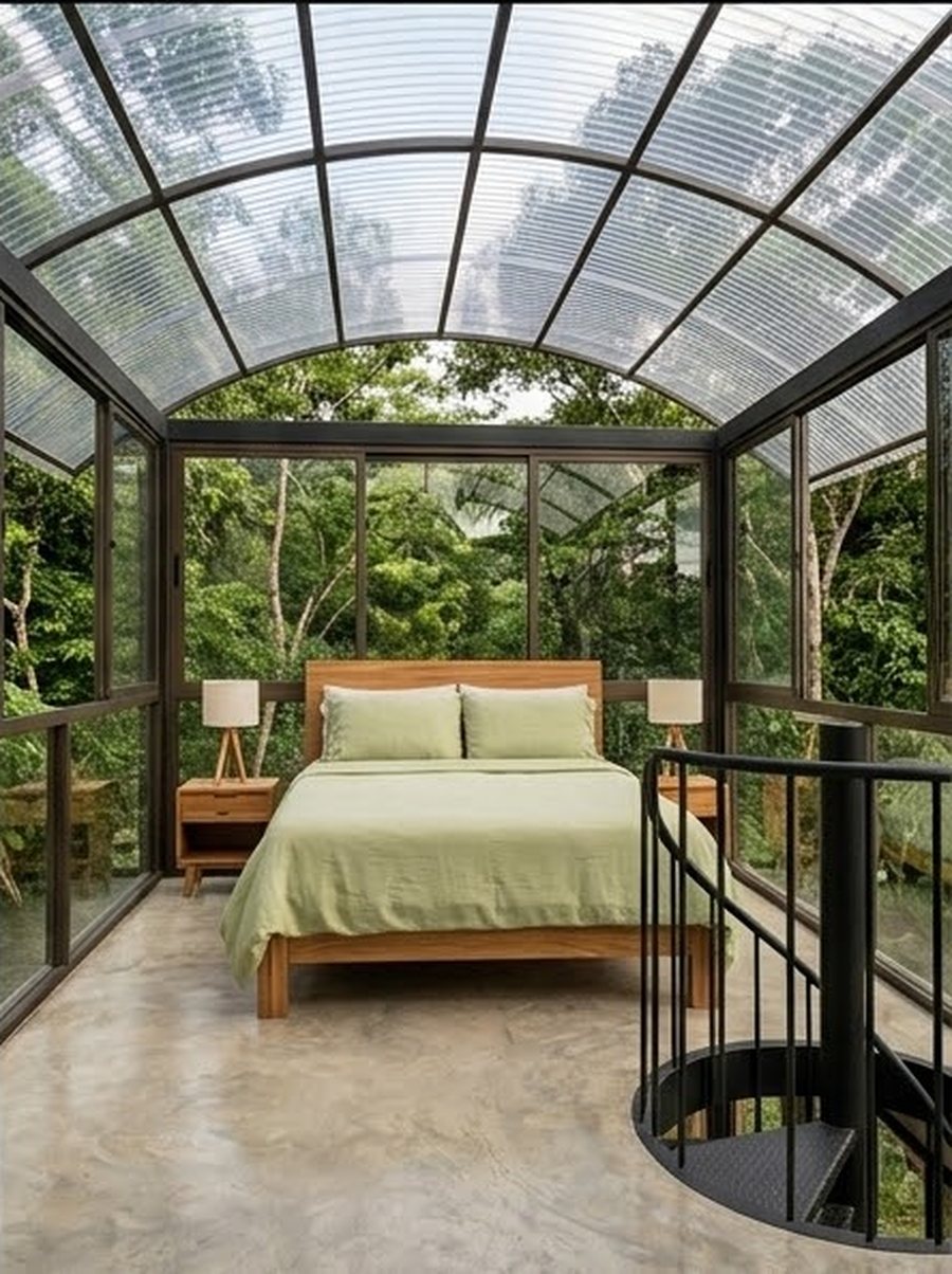 Panoramic bedroom concept render