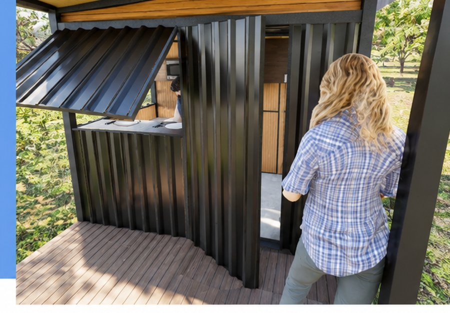 Exterior kitchen service hatch